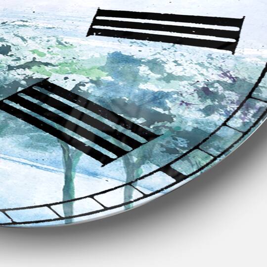 Designart 'Tree Across The Lake Traditional Wall Clock